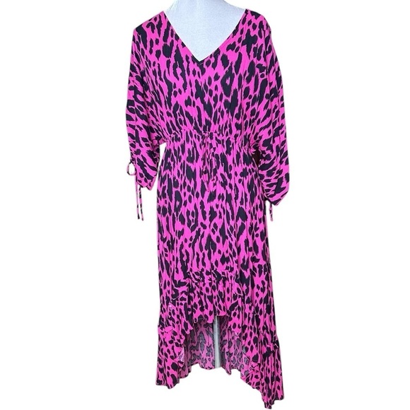 Umgee Dresses & Skirts - NWT UMGEE Leopard Print Bohemian Ruffle Bottom Hi-Low Dress. Size Small